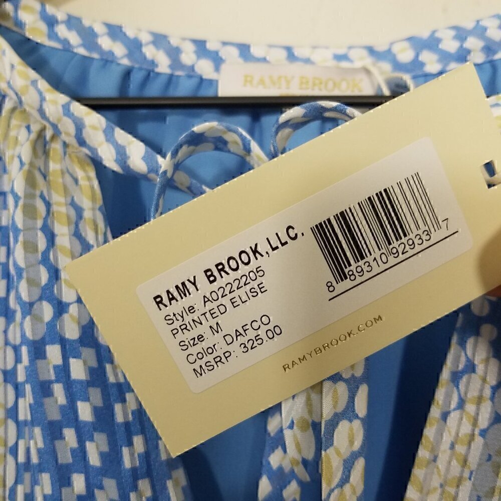 NWT Ramy Brook Printed‎ Elise Top Daffodil Combo Size M Blouse - Picture 9 of 9